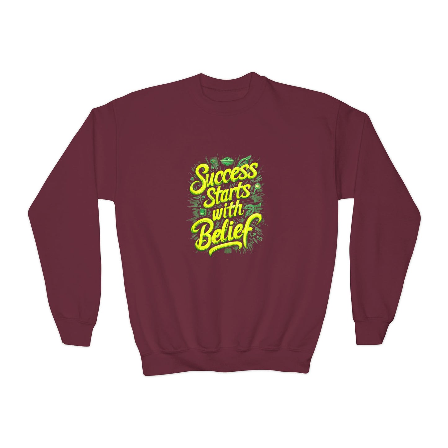 Success Starts With Belief Youth Crewneck Sweatshirt
