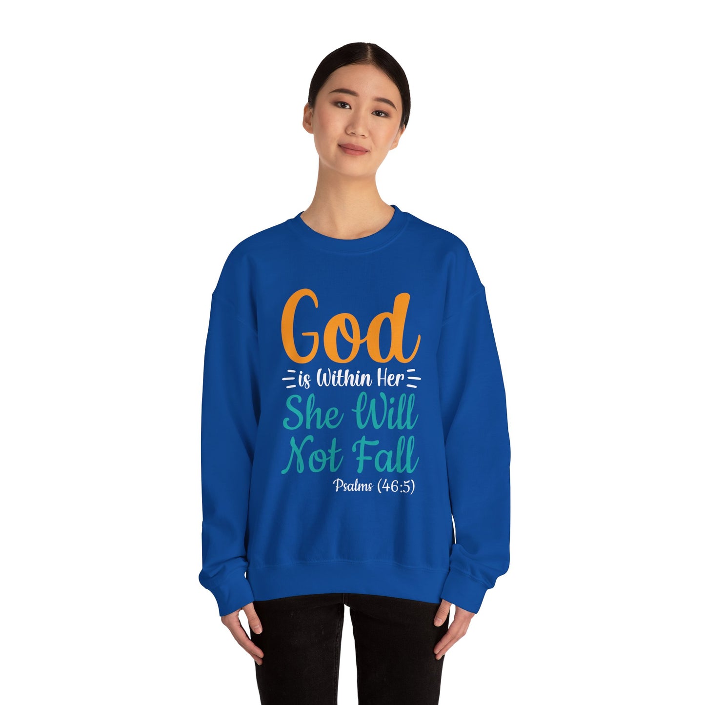 God Is Within Her She Will Not Fall Unisex Heavy Blend™ Crewneck Sweatshirt