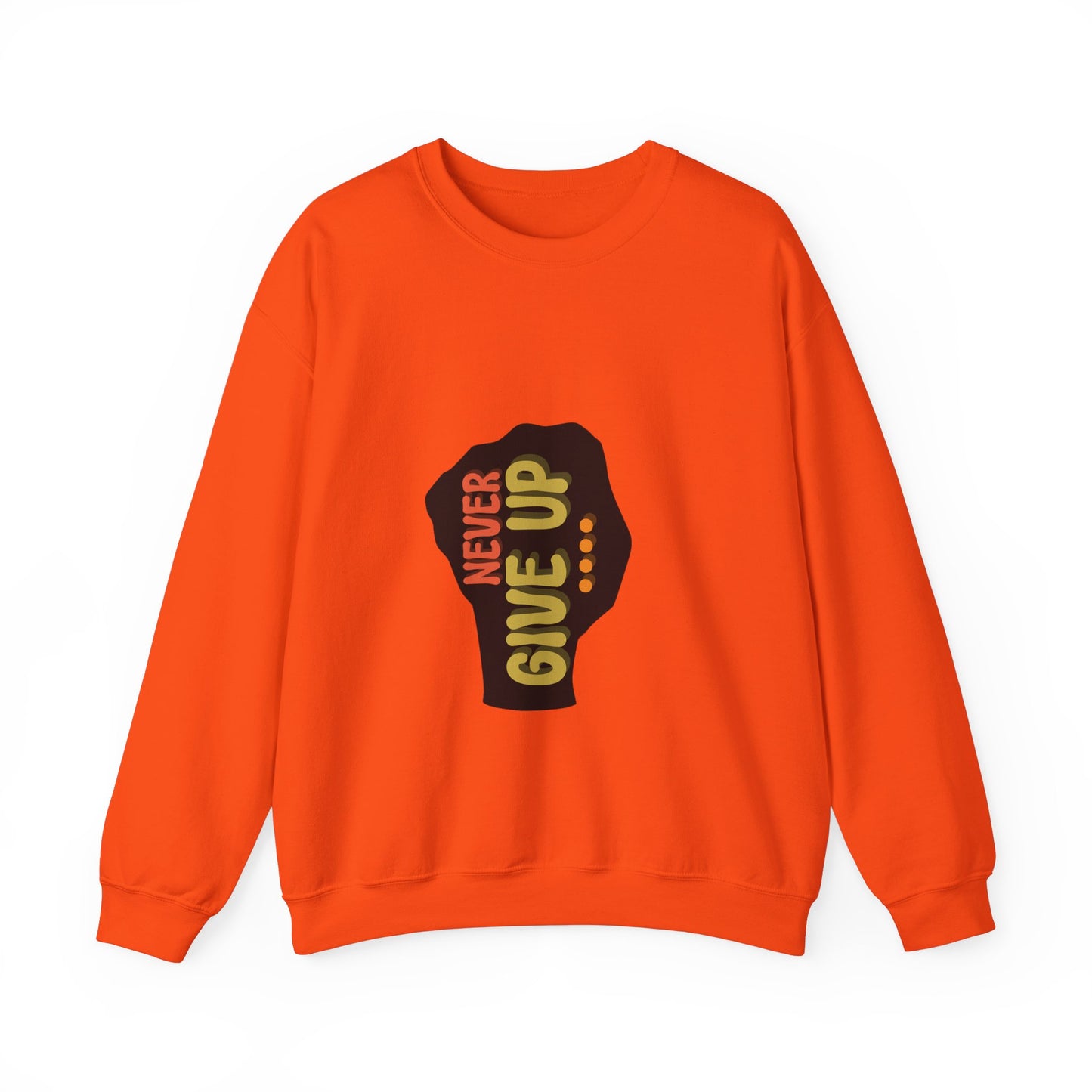 Never Give Up Unisex Heavy Blend™ Crewneck Sweatshirt