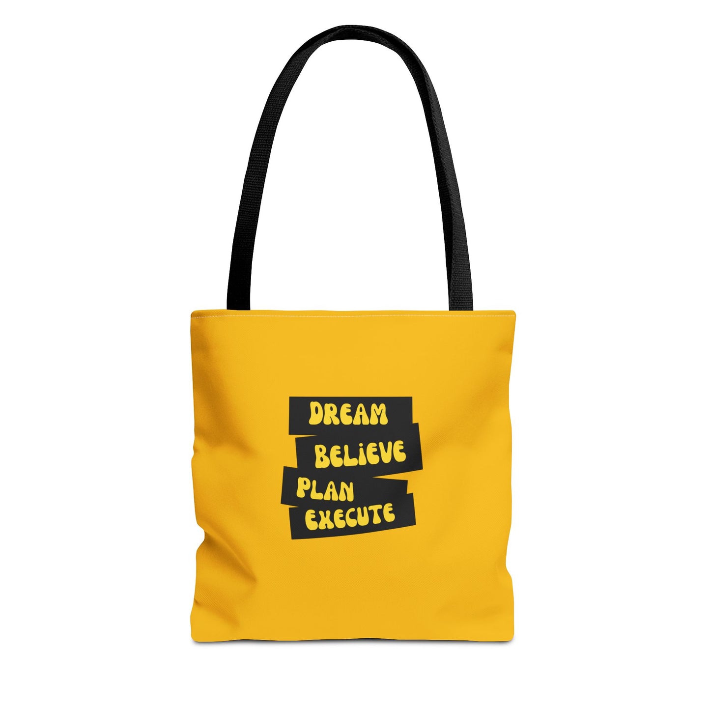 Dream Believe Plan Execute Tote Bag (AOP)