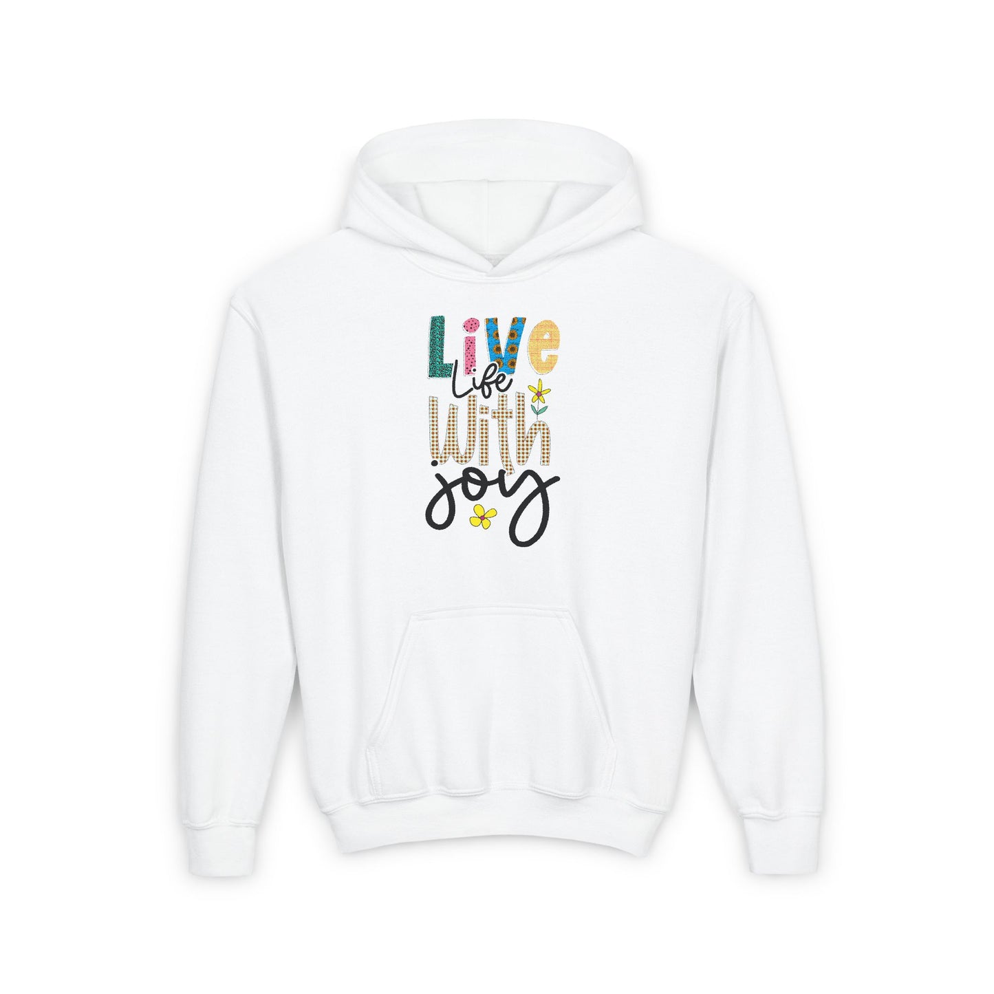 Live Life With Joy Youth Heavy Blend Hooded Sweatshirt