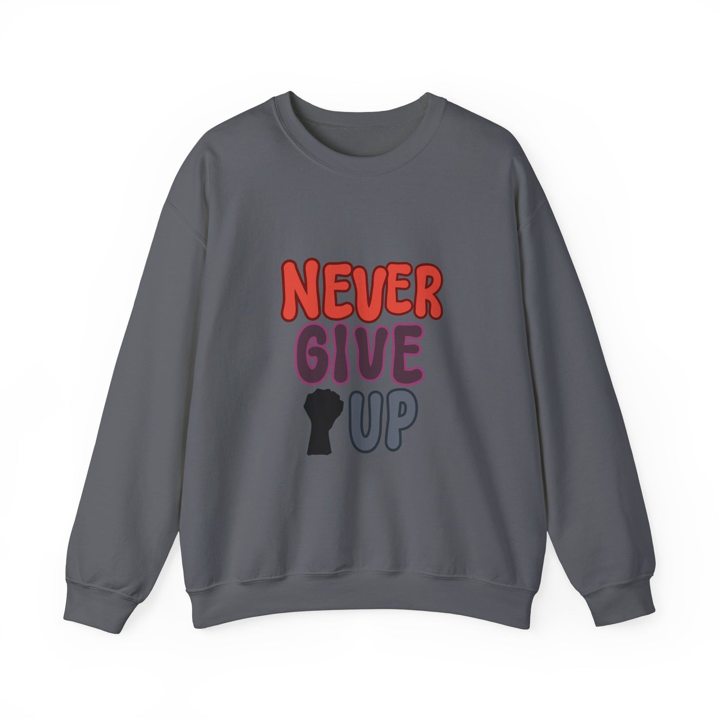 Never Give Up Unisex Heavy Blend™ Crewneck Sweatshirt