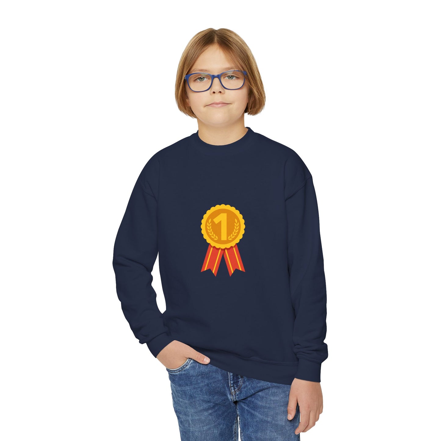 Gold Medal Symbol Youth Crewneck Sweatshirt