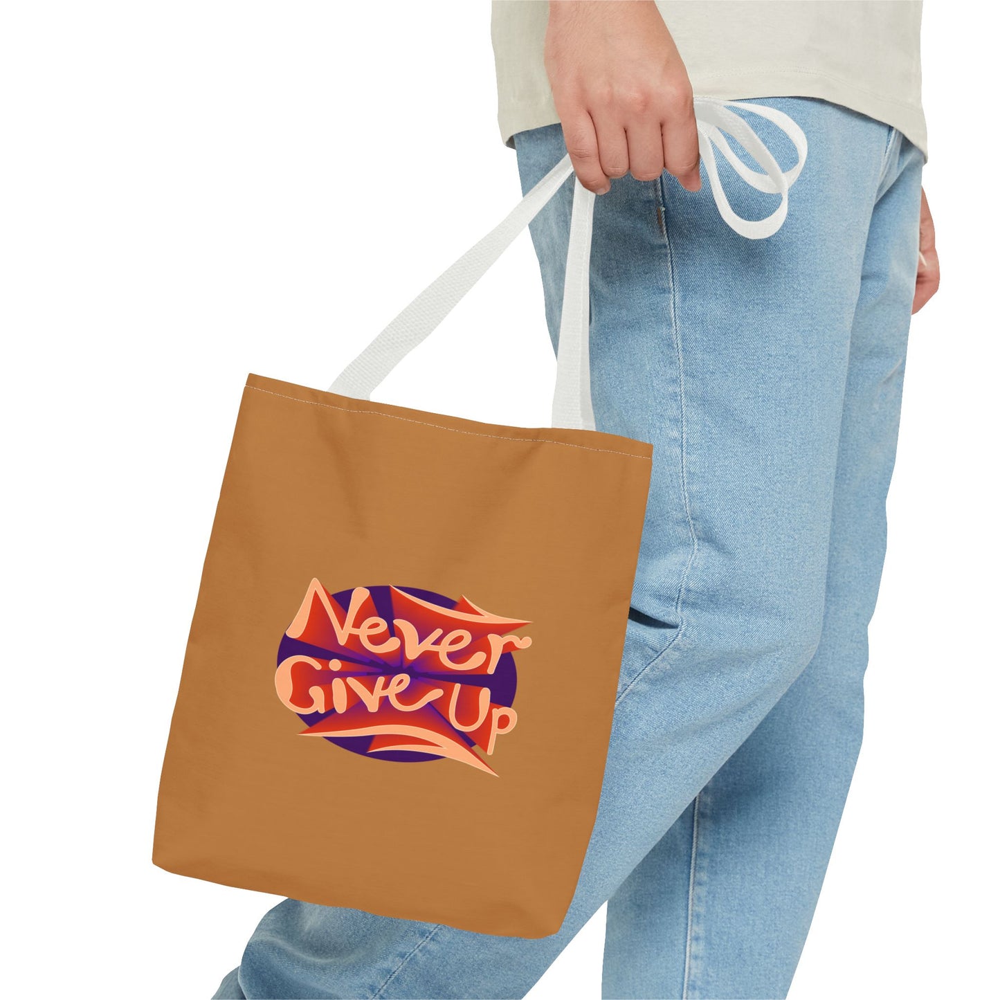 Never Give Up Tote Bag (AOP)