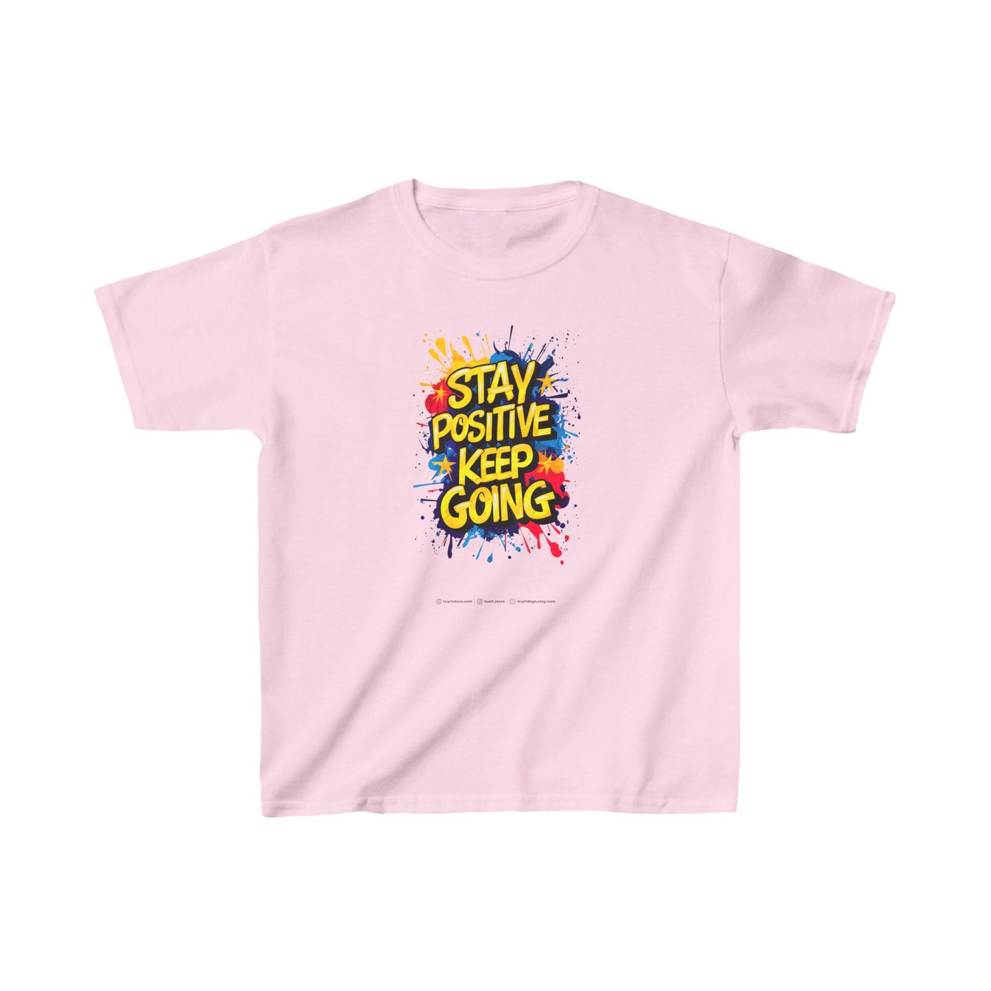 Stay Positive Keep Going Kids Heavy Cotton™ Tee