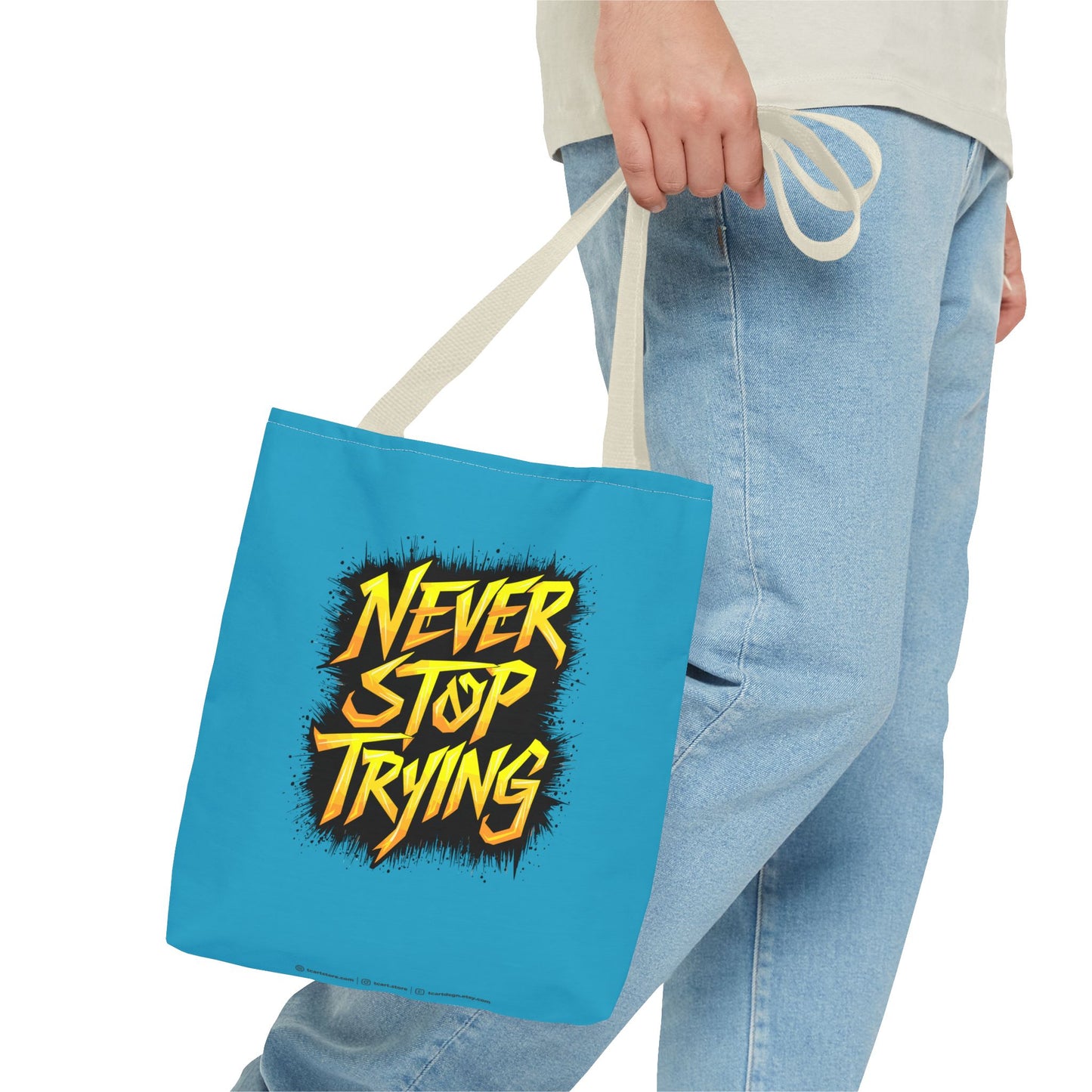 Never Stop Trying Tote Bag (AOP)