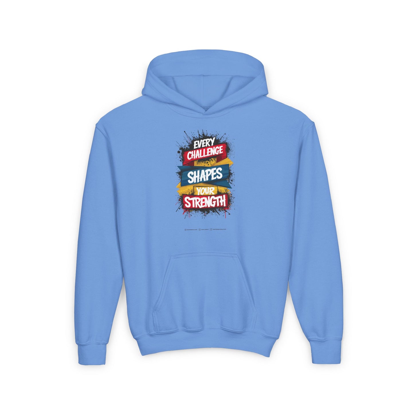 Every Challenge Shapes Your Strength Youth Heavy Blend Hooded Sweatshirt