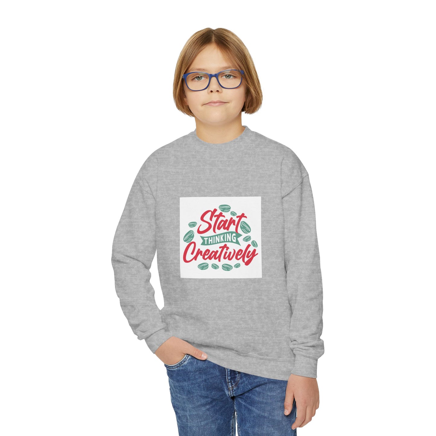Start Thinking Creatively Youth Crewneck Sweatshirt