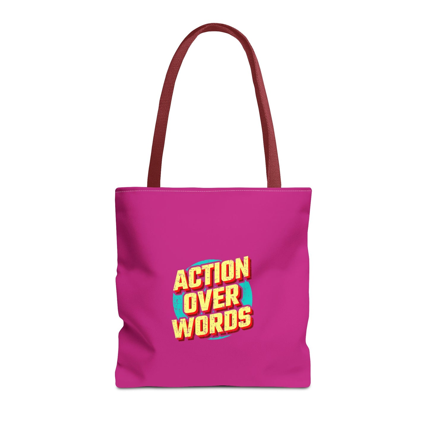 Action Over Words Tote Bag (AOP)