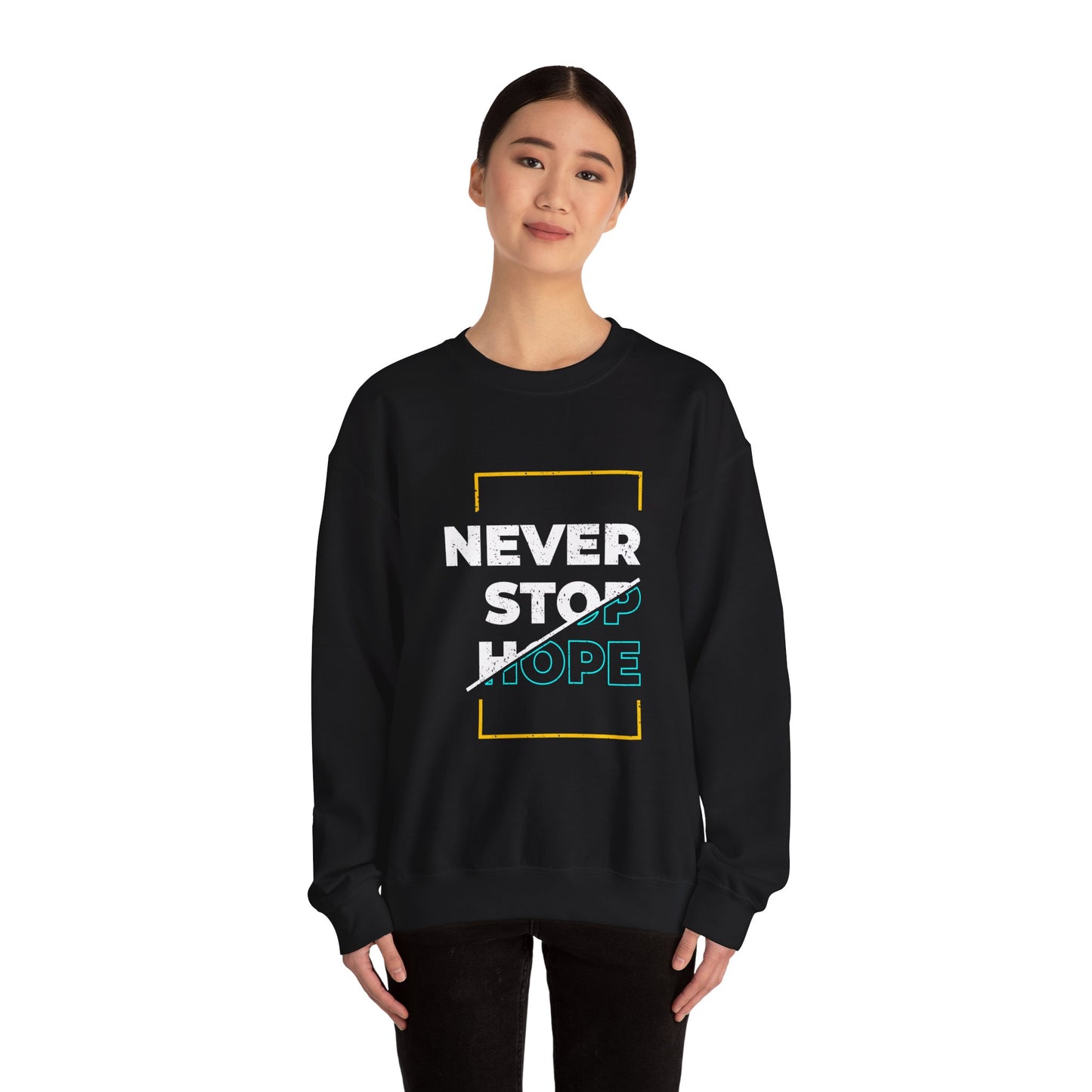 Never Stop Hope Unisex Heavy Blend™ Crewneck Sweatshirt