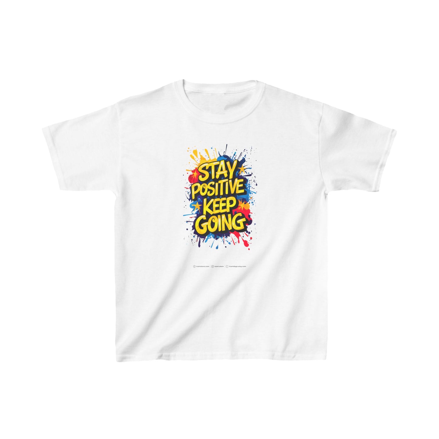 Stay Positive Keep Going Kids Heavy Cotton™ Tee