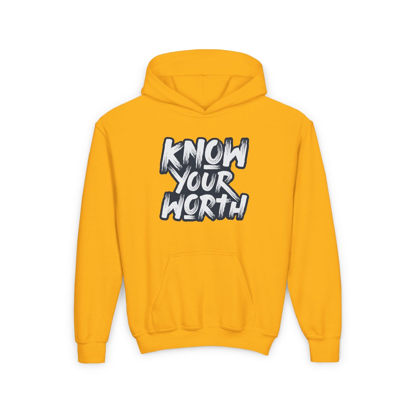Know Your Worth Youth Heavy Blend Hooded Sweatshirt