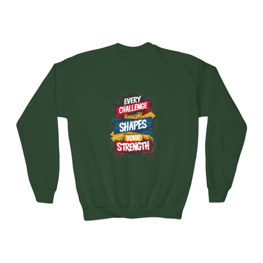 Every Challenge Shapes Your Strength Youth Crewneck Sweatshirt