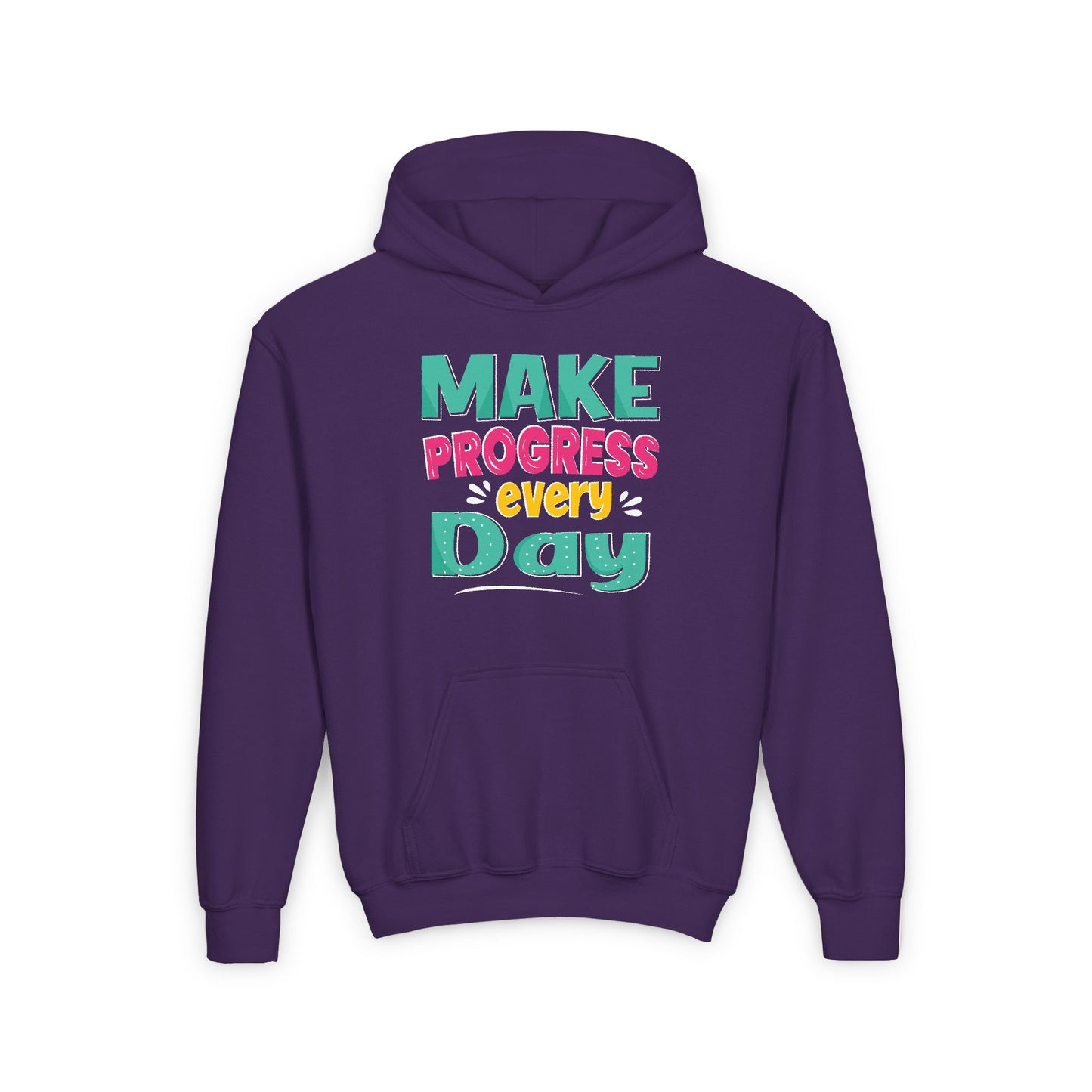 Make Progress Every Day Youth Heavy Blend Hooded Sweatshirt