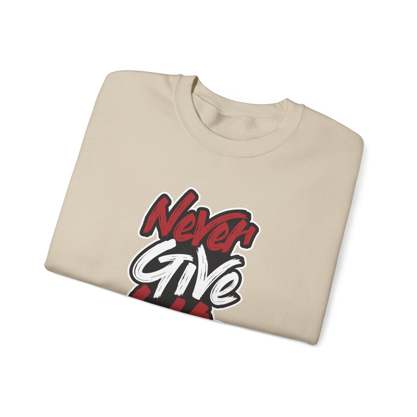 Never Give Up Unisex Heavy Blend™ Crewneck Sweatshirt