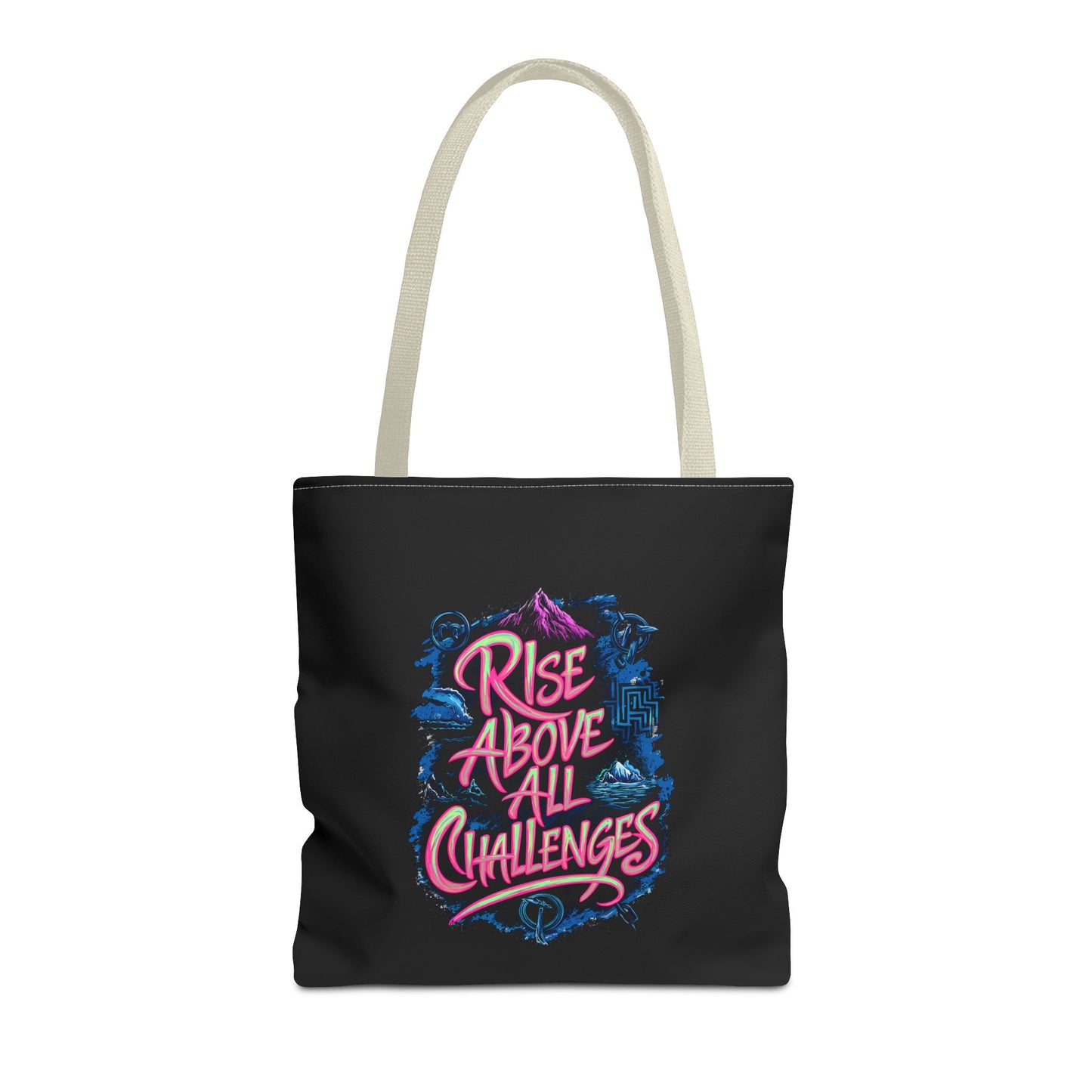 Rise Above All Challenges Tote Bag (AOP)