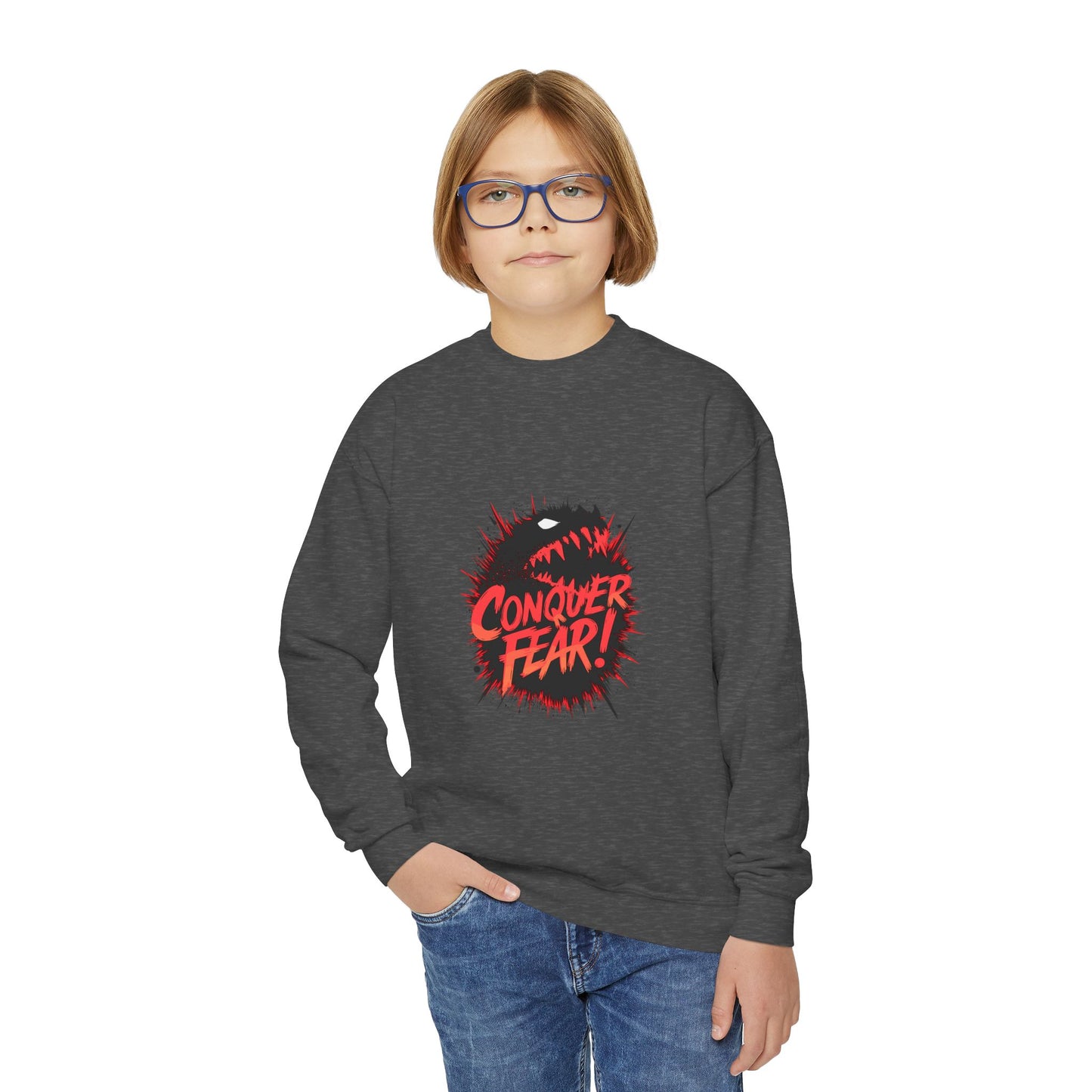 Conquer Fear! Youth Crewneck Sweatshirt