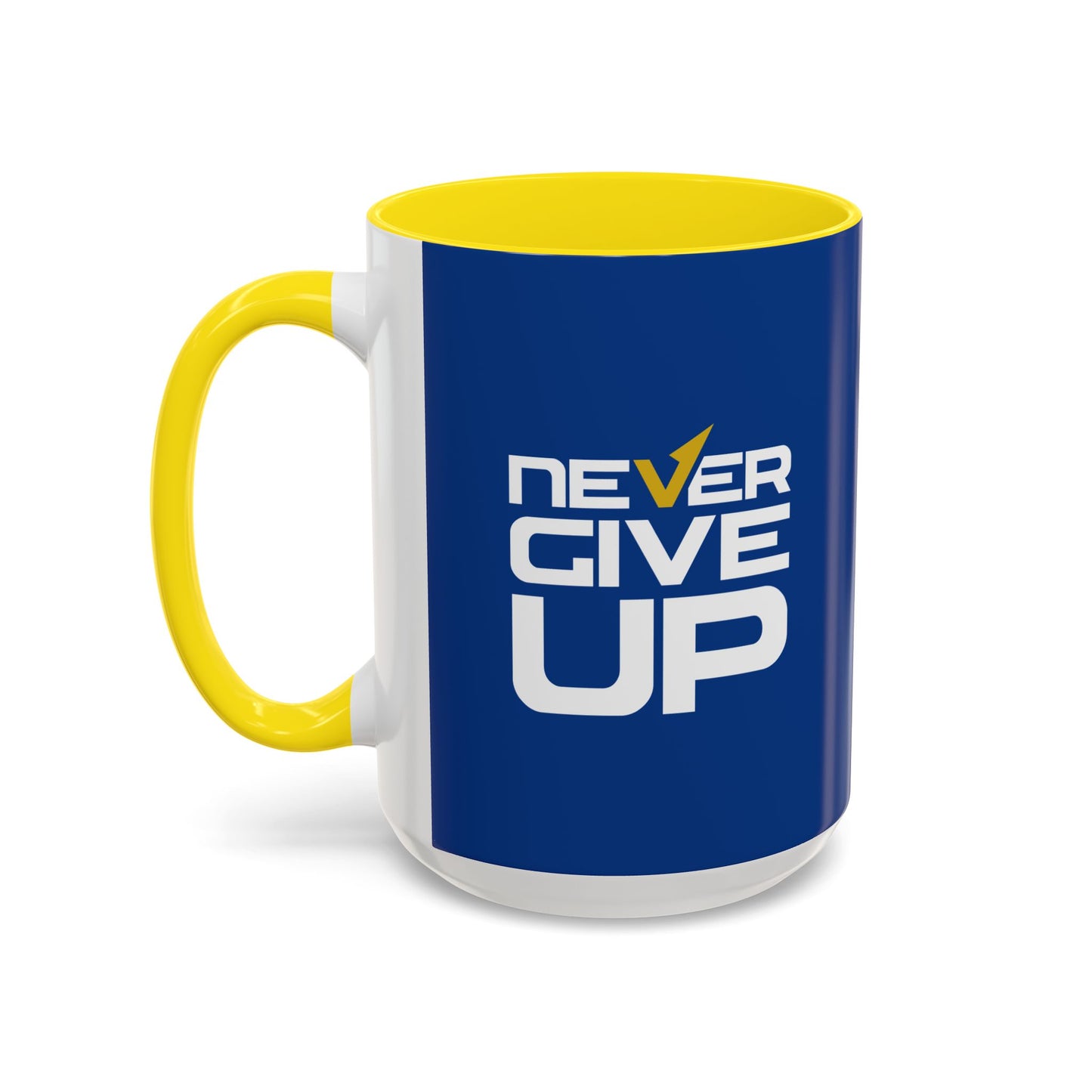 Never Give Up Accent Coffee Mug (11, 15oz)