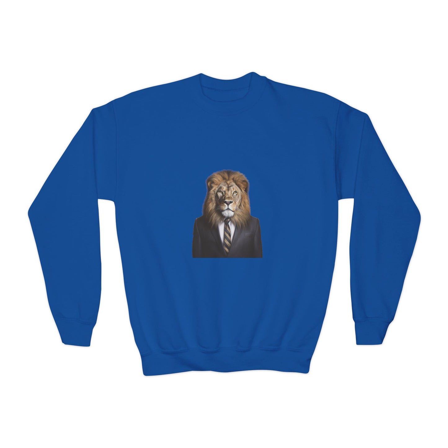 Lion Business Person Youth Crewneck Sweatshirt