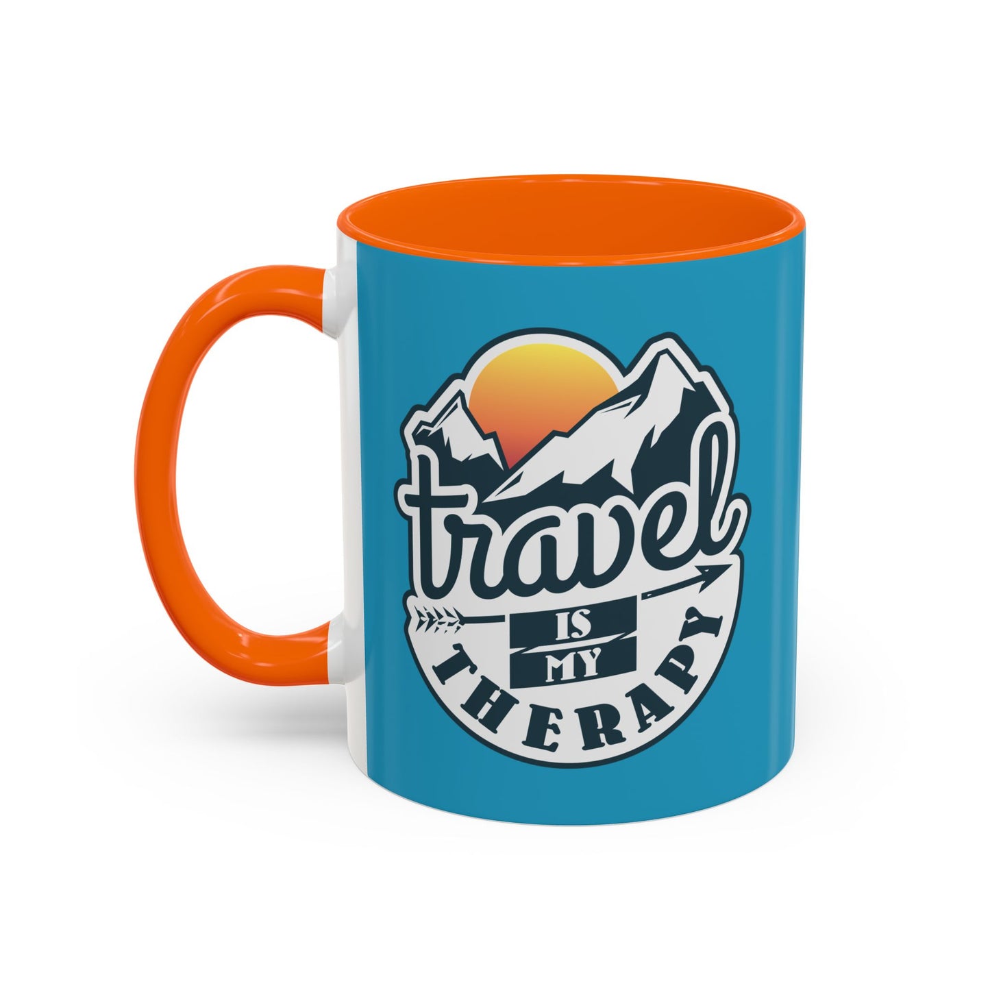Travel Is My Therapy Accent Coffee Mug (11, 15oz)