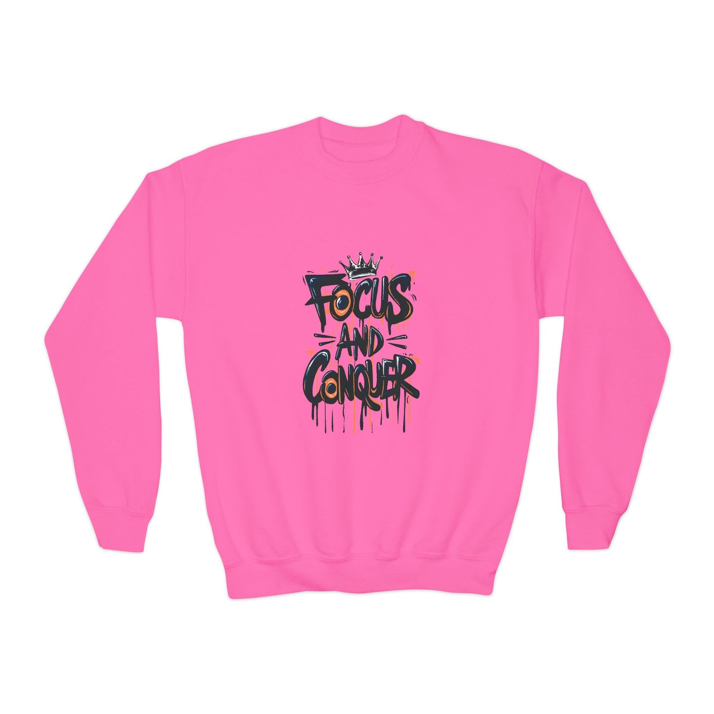 Focus And Conquer Youth Crewneck Sweatshirt