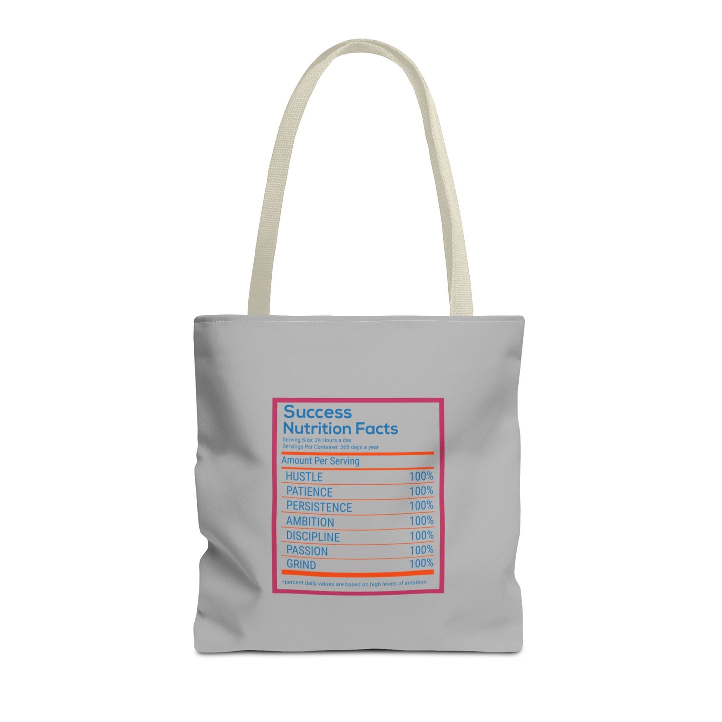 Success Nutrition Facts Tote Bag (AOP)