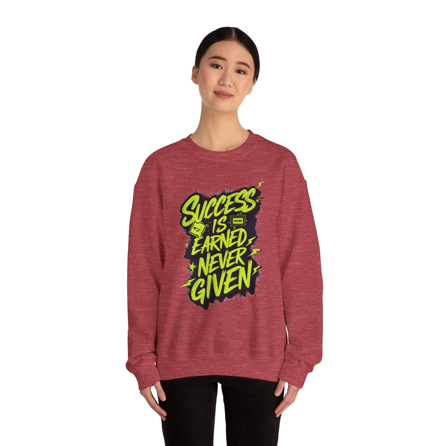Success Is Never Earned Never Given Unisex Heavy Blend™ Crewneck Sweatshirt