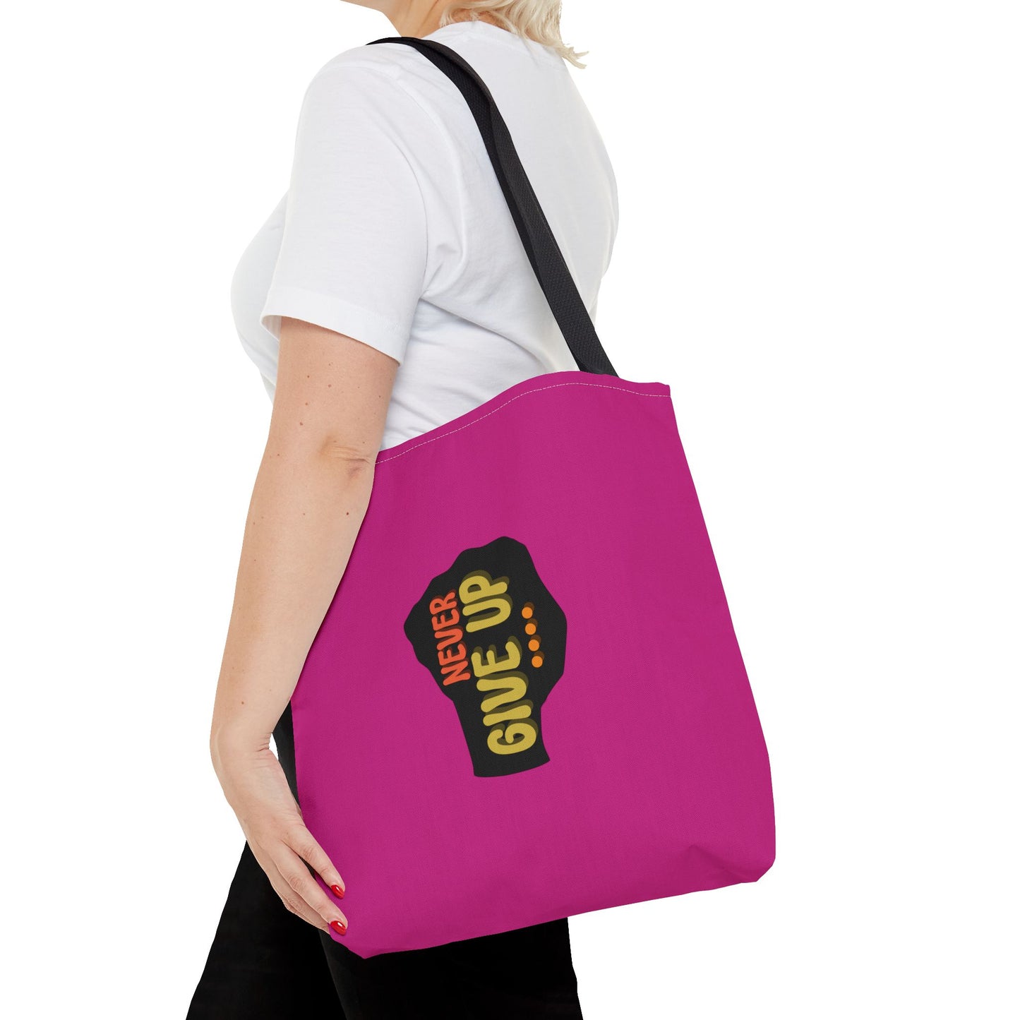 Never Give Up Tote Bag (AOP)