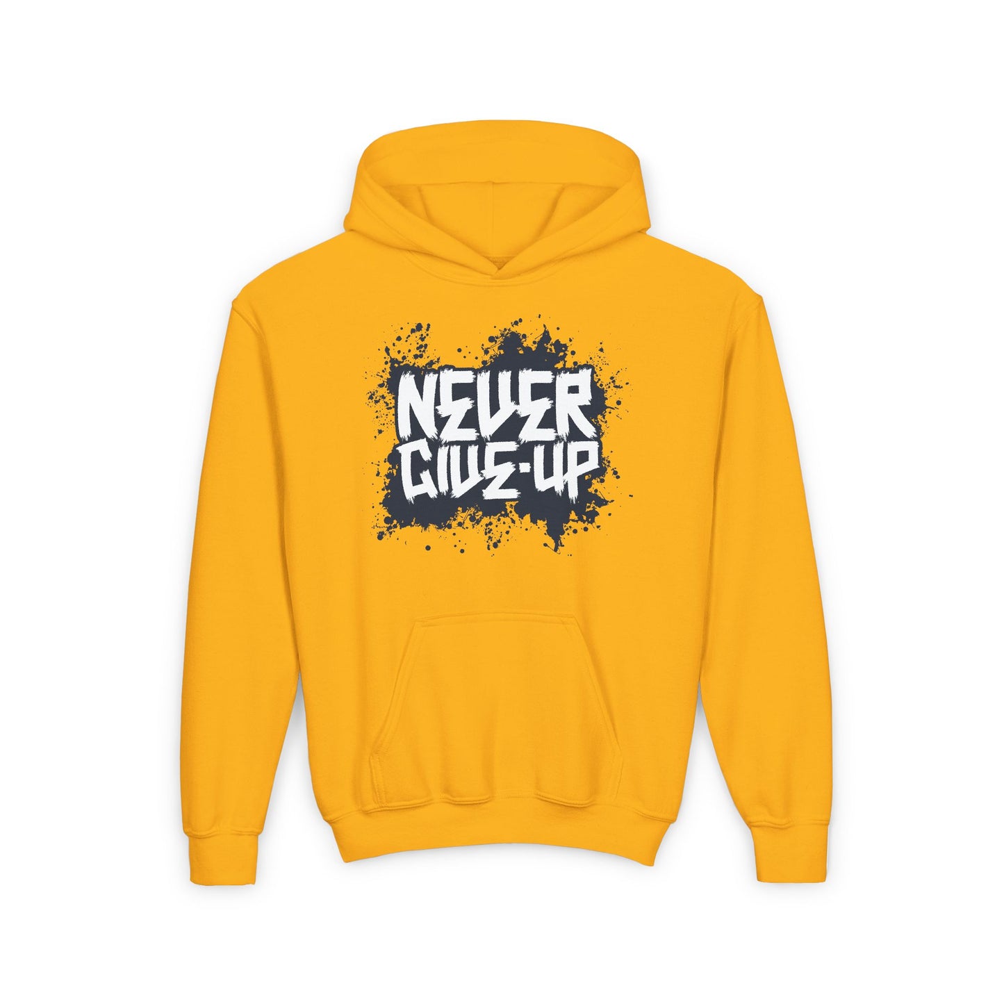 Never Give Up Youth Heavy Blend Hooded Sweatshirt