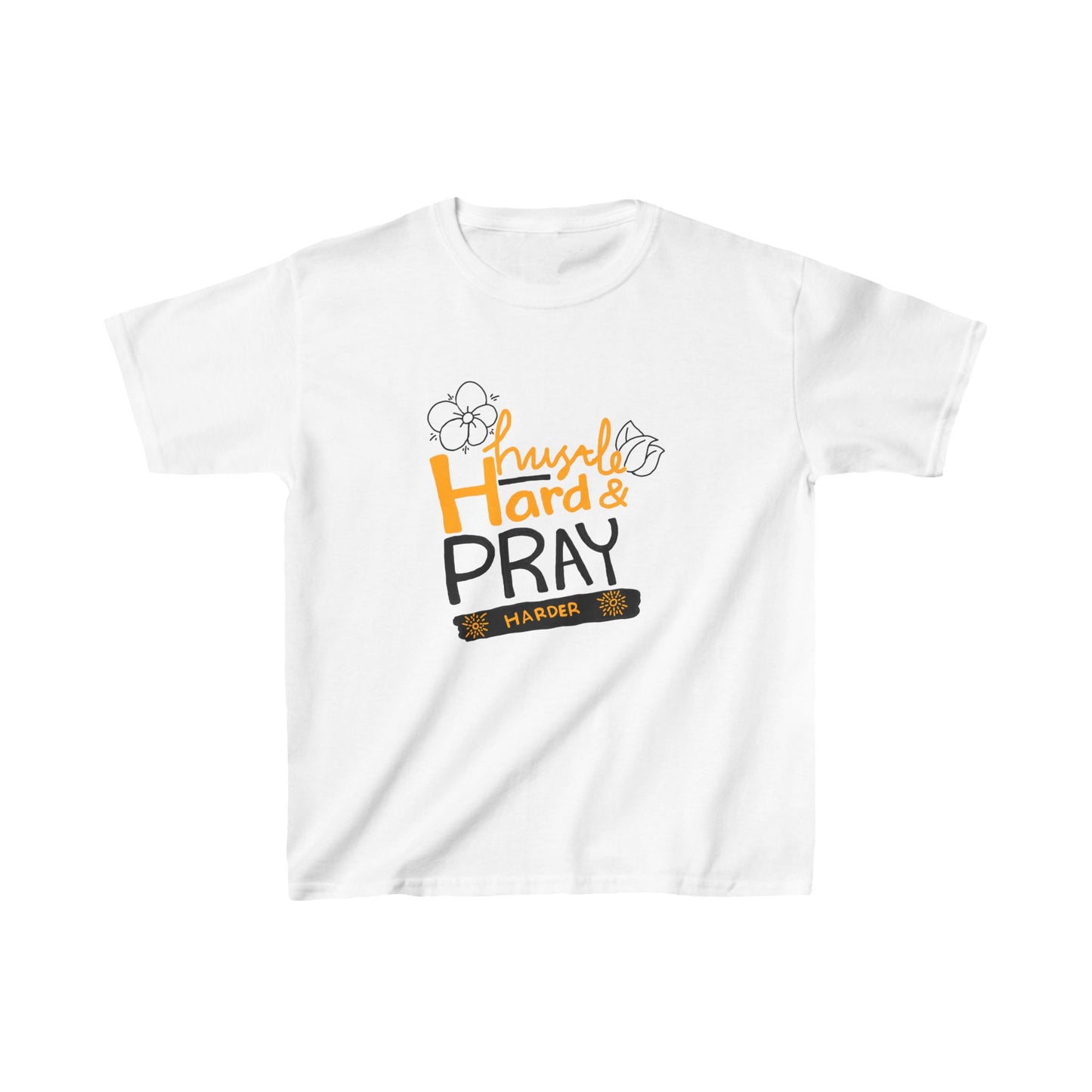 Hustle Hard And Pray Harder Kids Heavy Cotton™ Tee