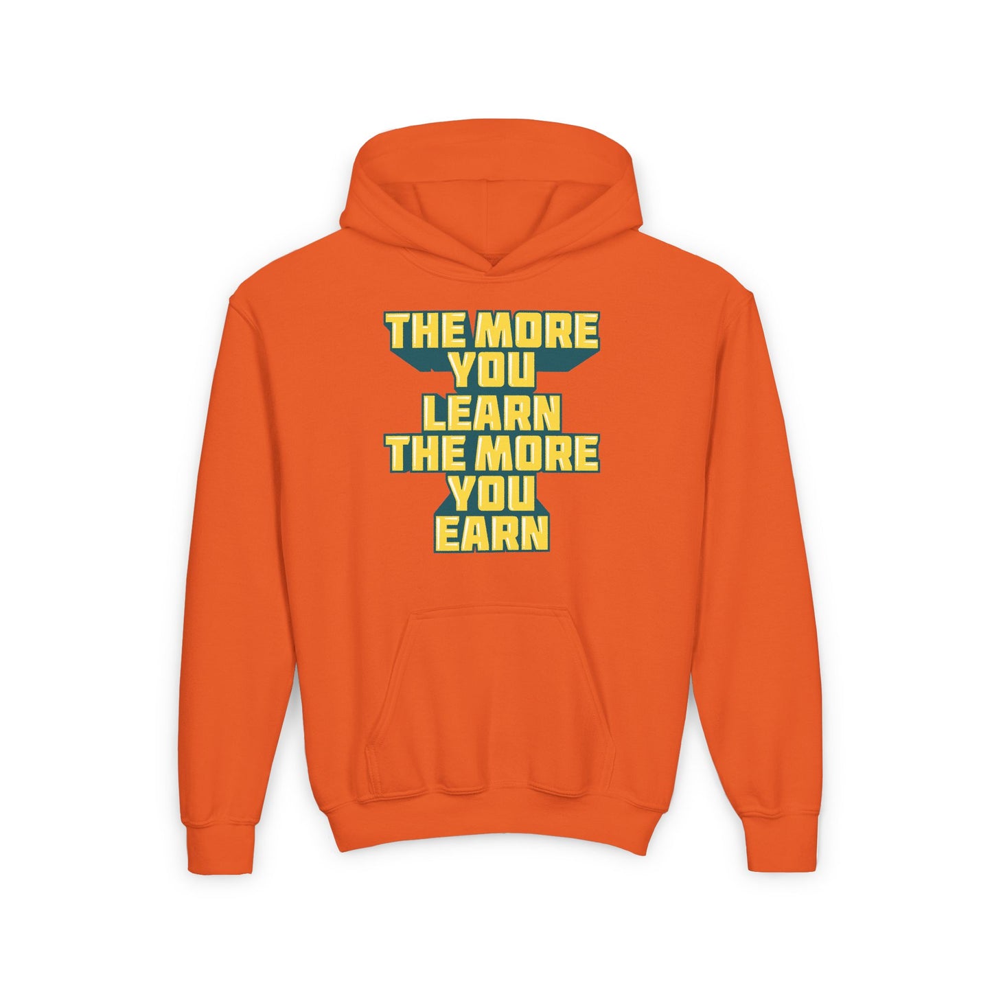 The More You Learn The More You Earn Youth Heavy Blend Hooded Sweatshirt