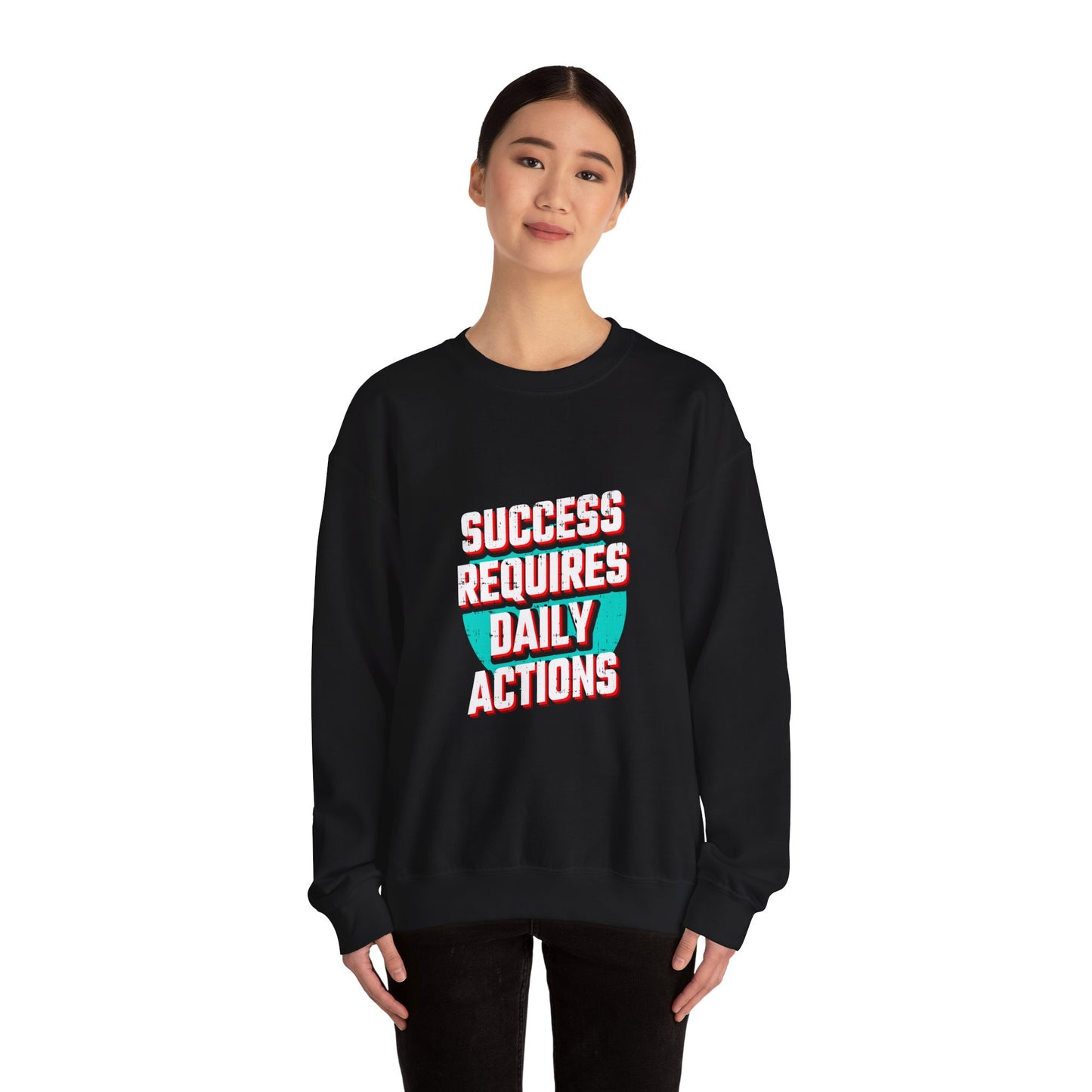 Success Requires Daily Actions Unisex Heavy Blend™ Crewneck Sweatshirt