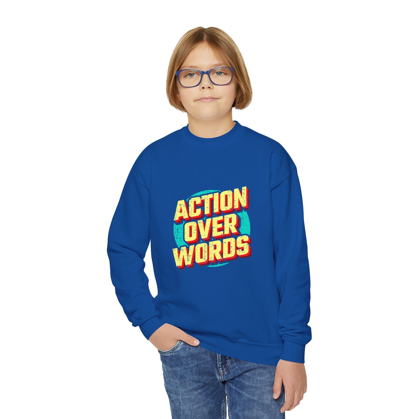 Action Over Words Youth Crewneck Sweatshirt