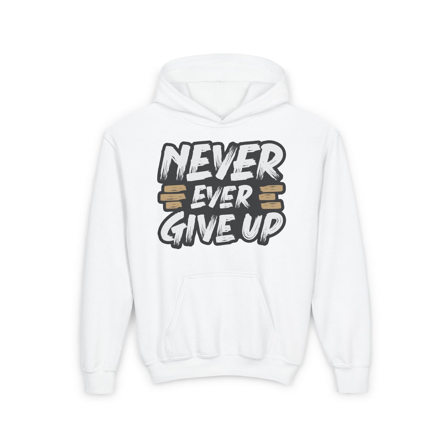 Never Give Up Youth Heavy Blend Hooded Sweatshirt