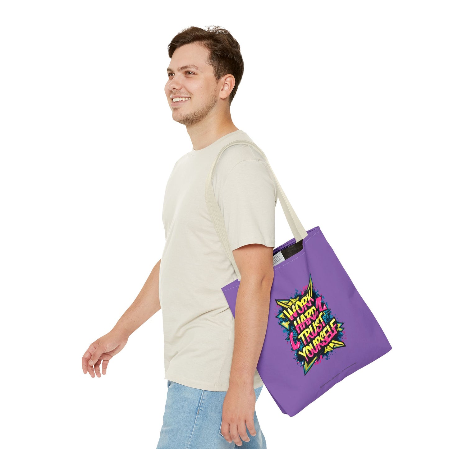 Work Hard Trust Yourself Tote Bag (AOP)