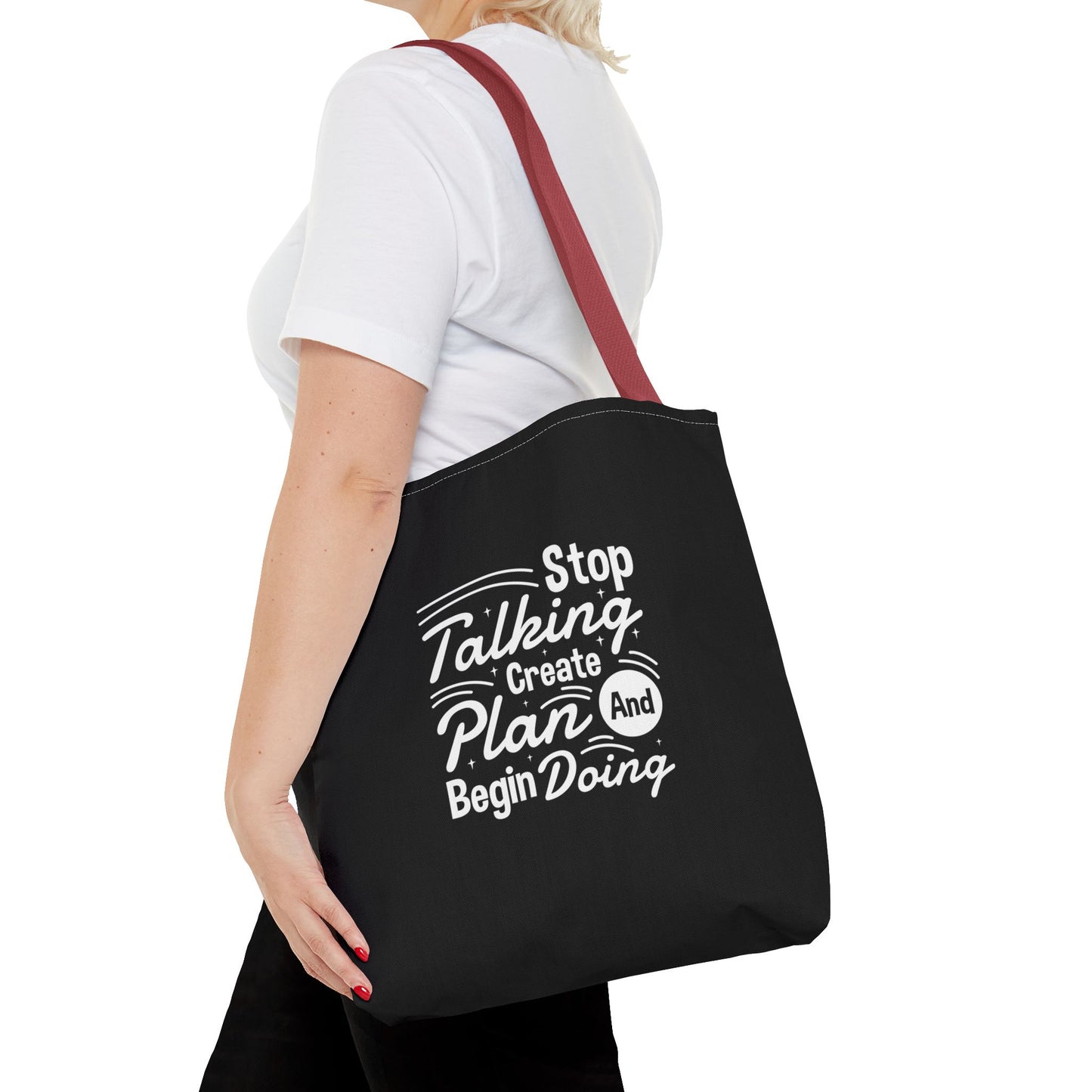 Stop Talking Create Plan And Begin Doing Tote Bag (AOP)