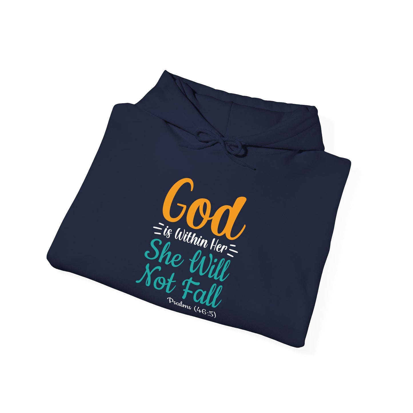 Good Is Within Her She Will Not Fall Unisex Heavy Blend™ Hooded Sweatshirt