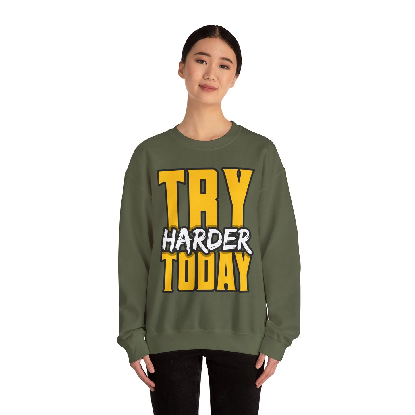 Try Harder Today Unisex Heavy Blend™ Crewneck Sweatshirt