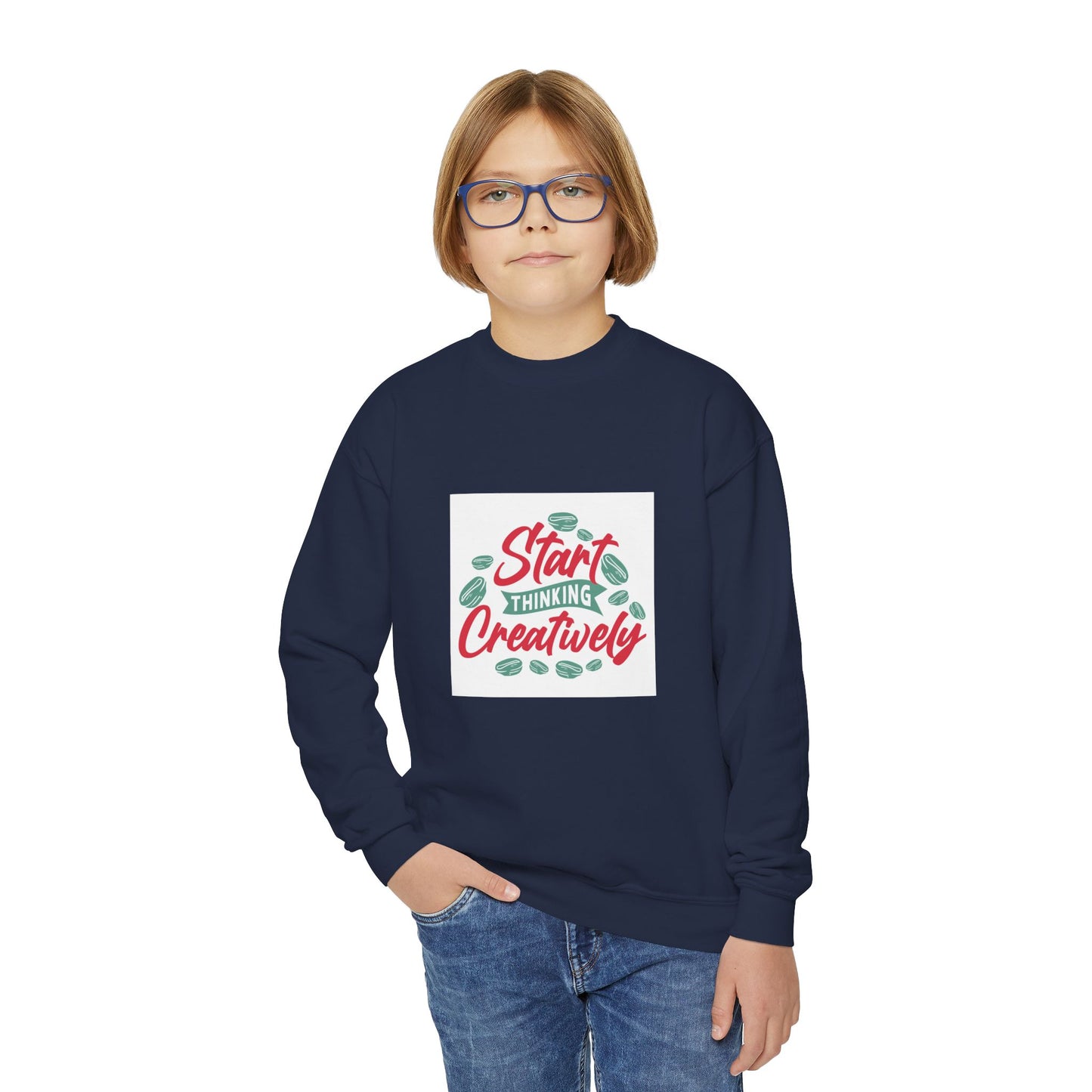 Start Thinking Creatively Youth Crewneck Sweatshirt