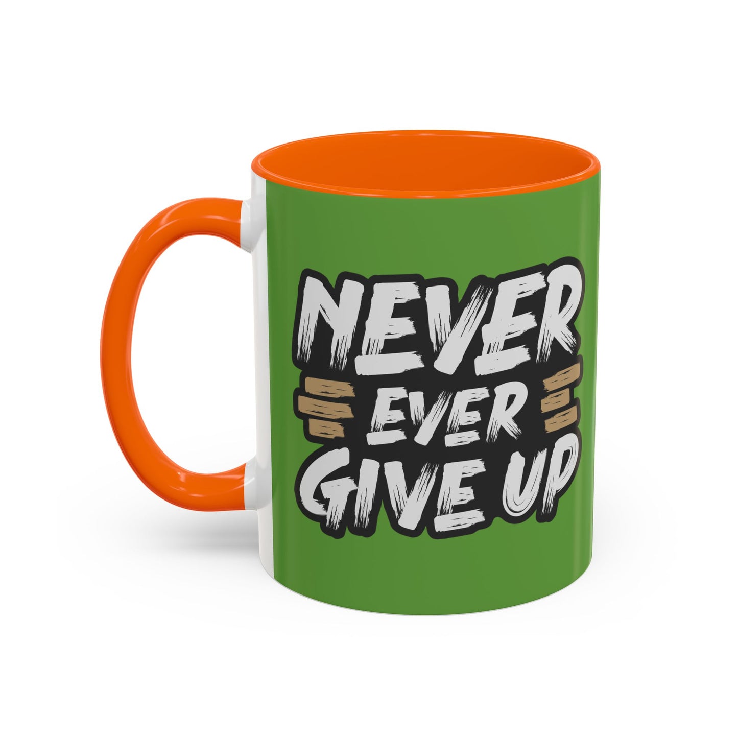 Never Give Up Accent Coffee Mug (11, 15oz)