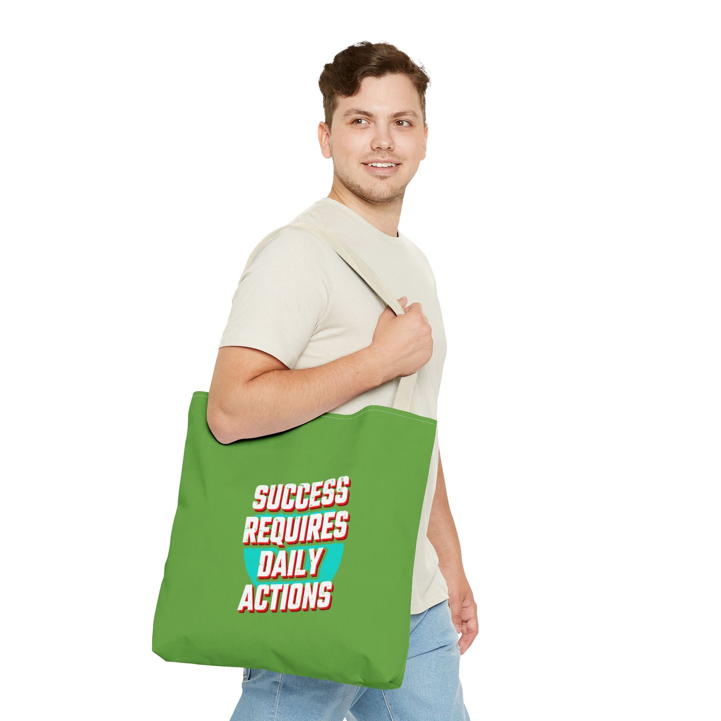 Success Requires Daily Actions Tote Bag (AOP)