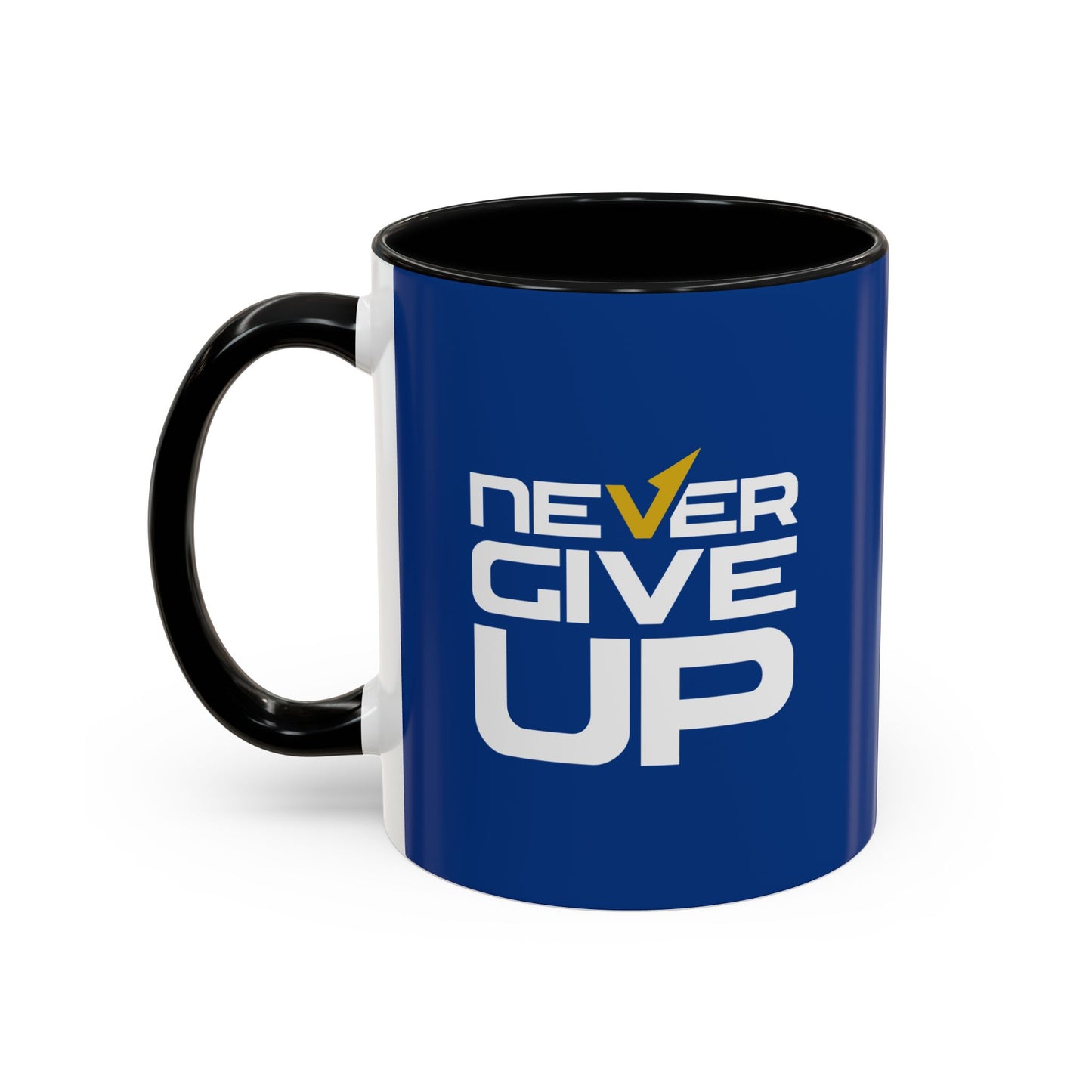 Never Give Up Accent Coffee Mug (11, 15oz)