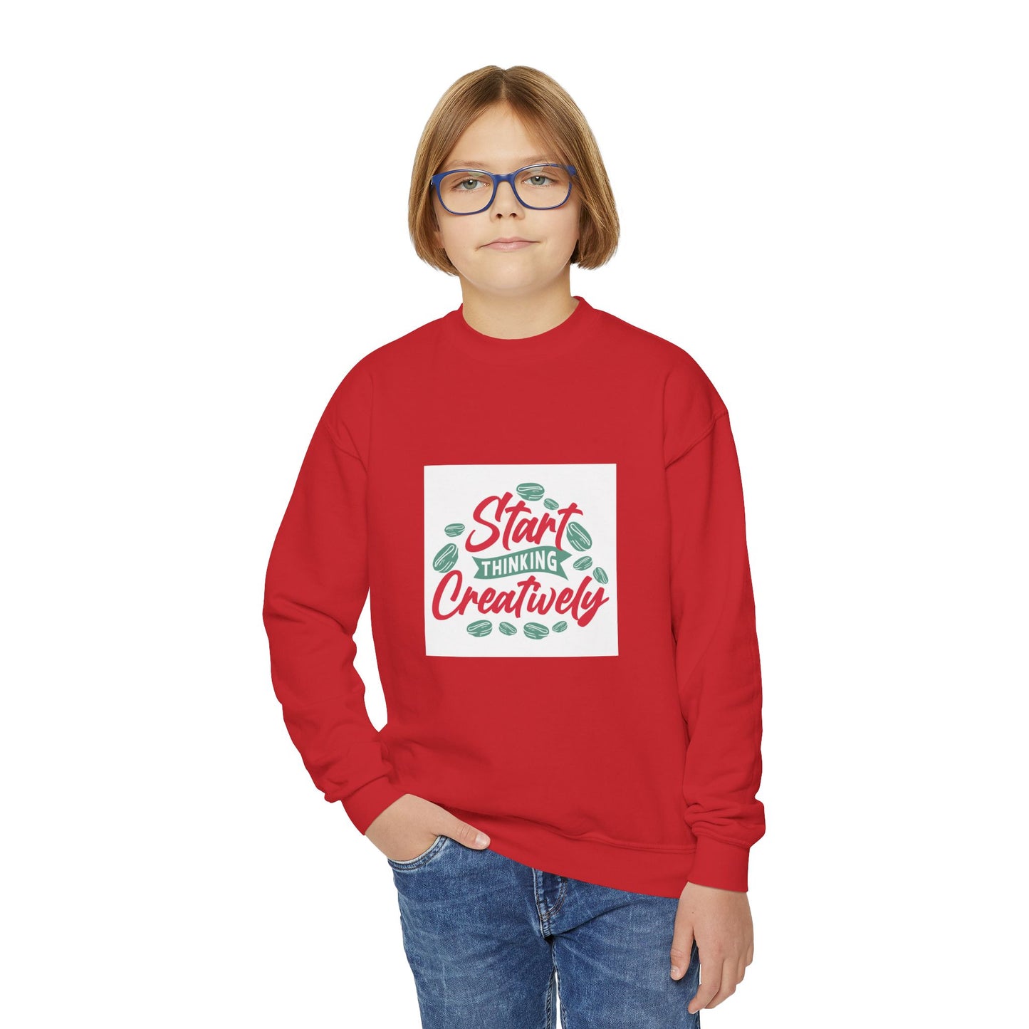 Start Thinking Creatively Youth Crewneck Sweatshirt