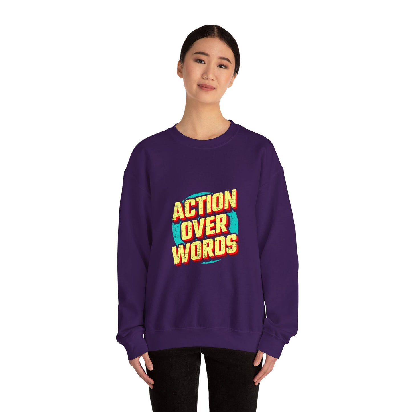 Action Over Words Unisex Heavy Blend™ Crewneck Sweatshirt