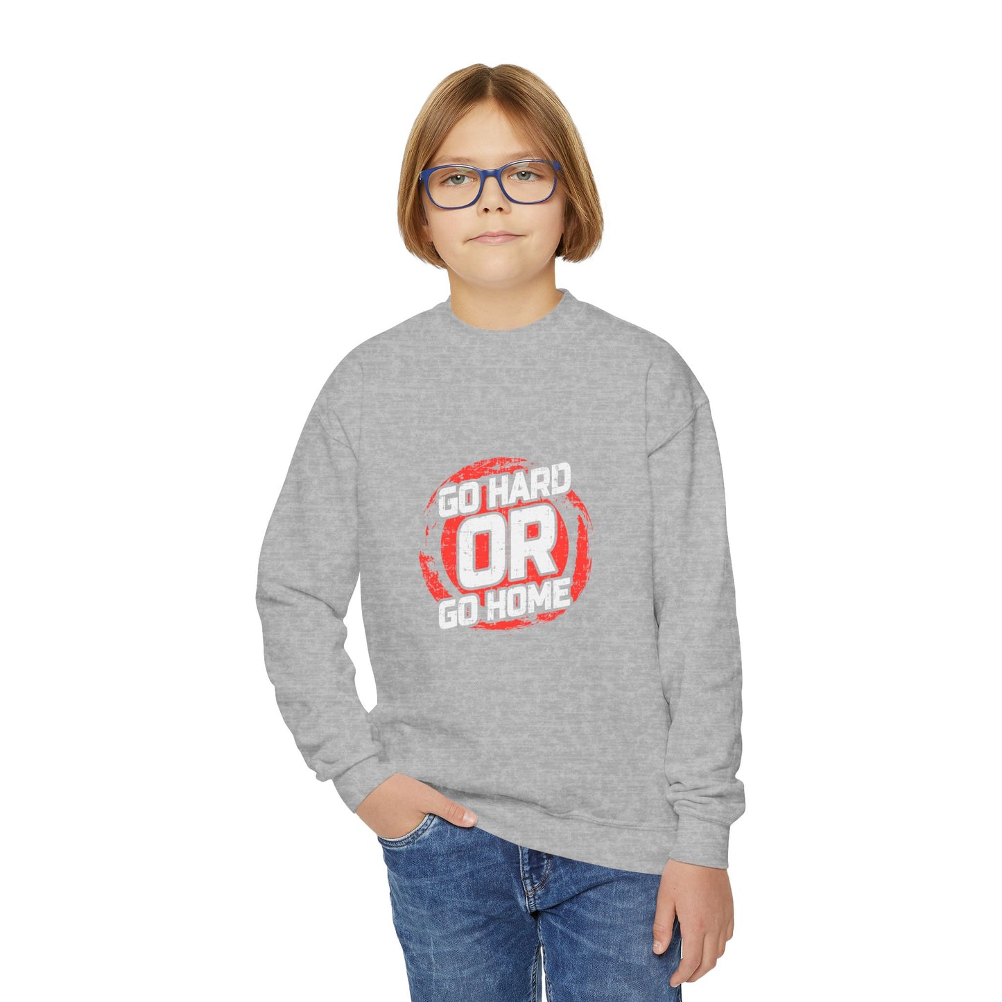 Go Hard Or Go Home Youth Crewneck Sweatshirt
