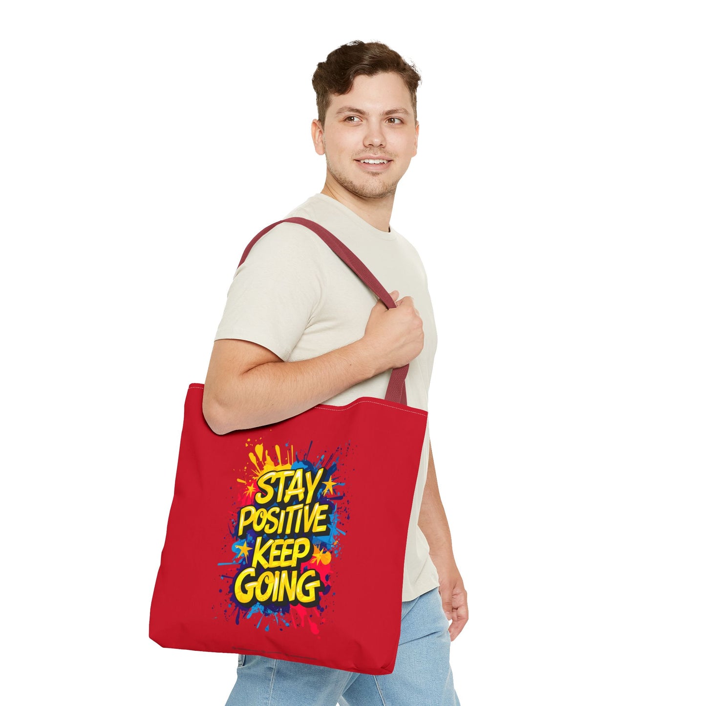 Stay Positive Keep Going Tote Bag (AOP)