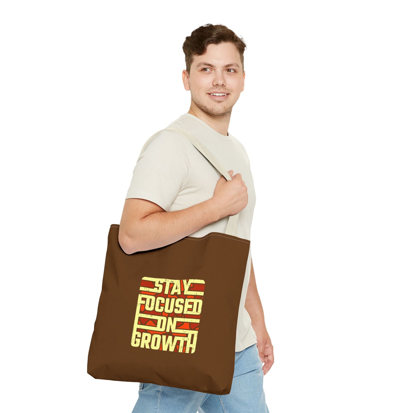 Stay Focused On Growth Tote Bag (AOP)
