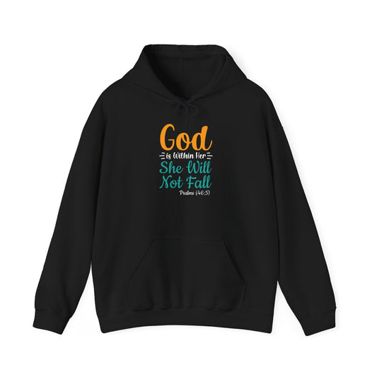 Good Is Within Her She Will Not Fall Unisex Heavy Blend™ Hooded Sweatshirt