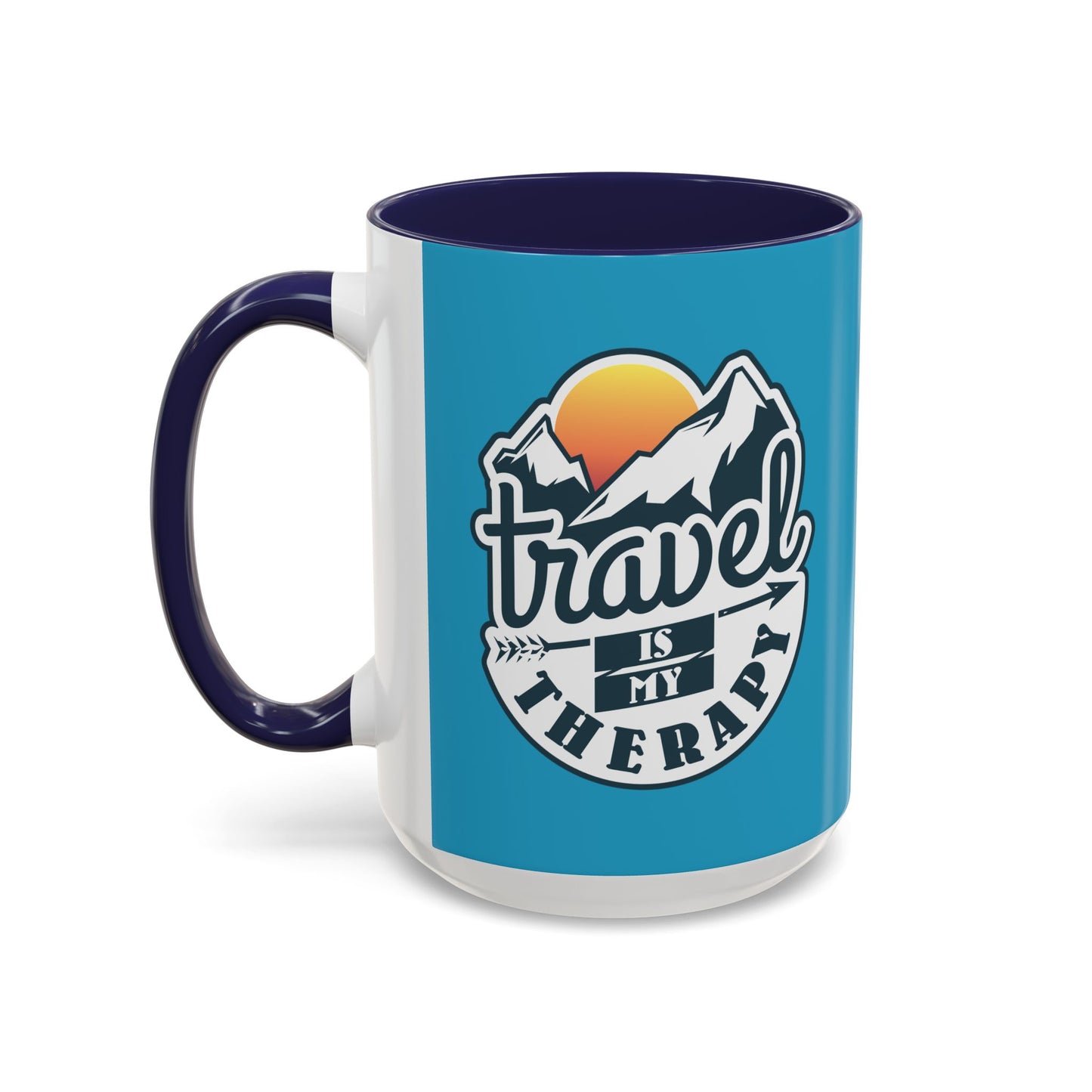 Travel Is My Therapy Accent Coffee Mug (11, 15oz)