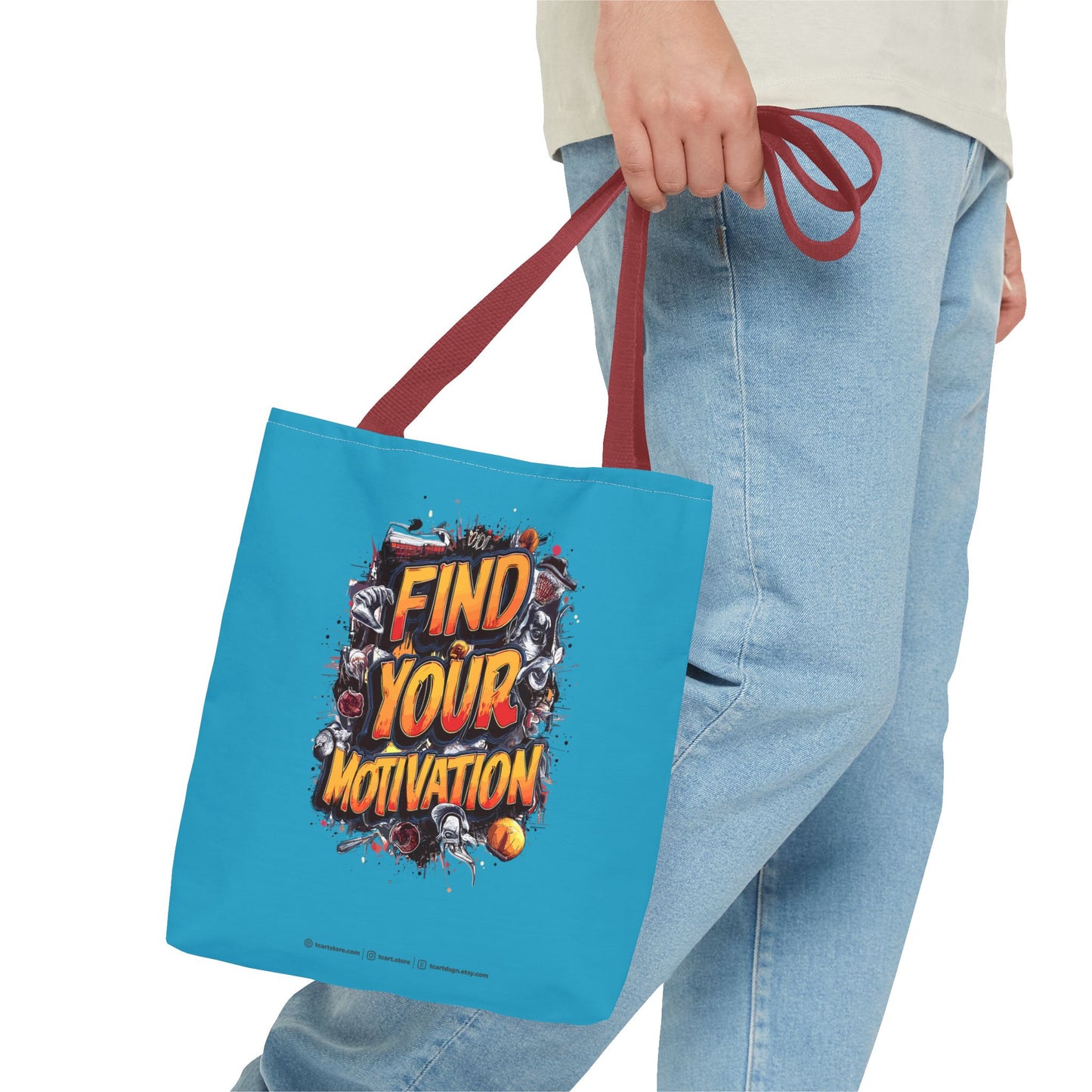 Find Your Motivation Tote Bag (AOP)
